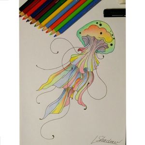 Méduse multicolore