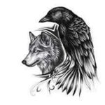 Raven and wolf 