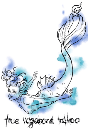 Mermaid is looking for a home.send me an email by interest @true_vagabond_tattoo ...🧜🏻‍♀️#mermaid#wannado#berlin#tattooflash#mermaidtattoo#watercolor#watercolortattoo#aquarelle#art#illustration