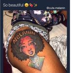 Found on Pinterest #melanin #girl #blackgirlmagic #darkskin #blackpeople #afro #colourtattoo #colortattoo 
