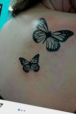 Butterflies on back representing a passed loved one. 
