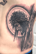 Jesus picture I did in Colorado. #Tattoo #BlackAndGrey #JesusTattoo #RealisticTattoo #BlackAndGreyTattooArtist