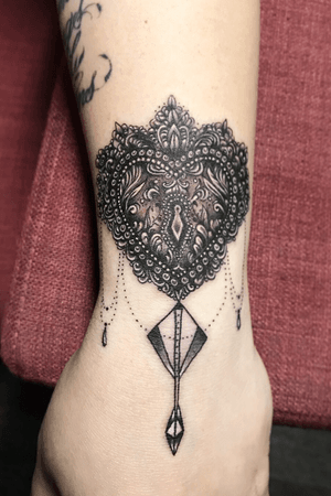 Ornamental Heart Tattoo #OrnamentalTattoo #OrnamentalHeart
