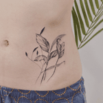 Hip tattoo - plants - botanical