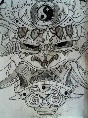 Oni demon Samurai battle mask type thing