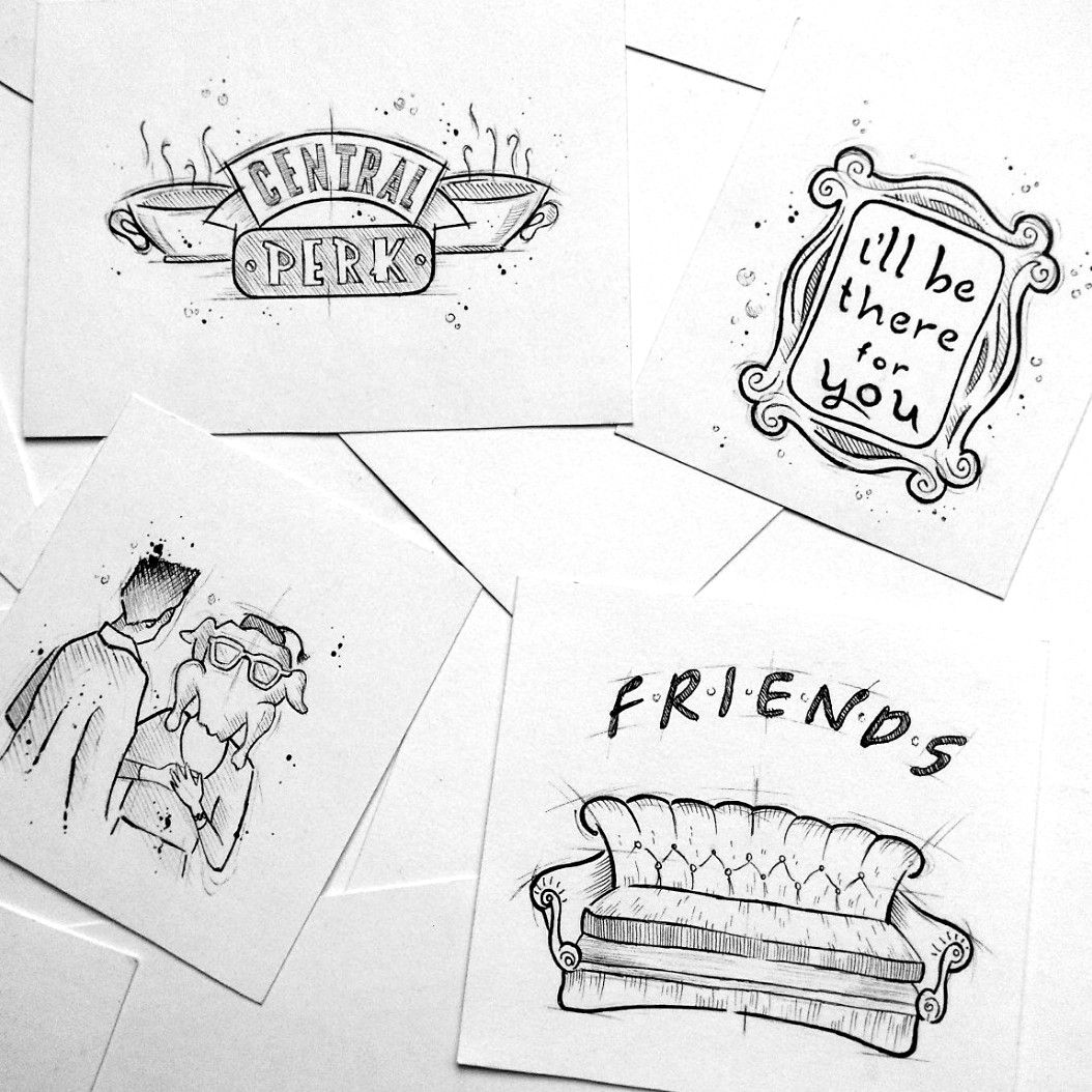 FRIENDS Tv Show Sketch By Shraddha Raut  Friends sketch Drawings  of friends Friends poster