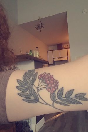 Rowan Branch with Berries by Nora Townsend@noratownsendtattoo on IGScapegoat Tattoos - Portland Oregon