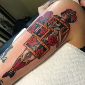 Pin Up Girl by Ryan Cooper Thompson (@ryancooperthompson on IG) Scapegoat Tattoos