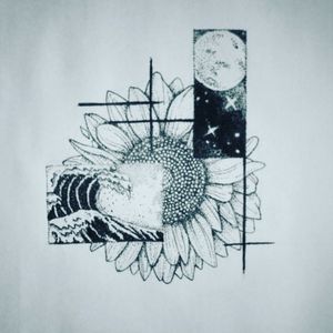 "Sunflower and other things i like" #art #draw #ilustration #sunflowers #sunflowertattoo #sunflower #dotworktattoo #dotwork #dot 