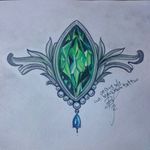 The emerald stone #underbust #stonetattoo #emerald #freedesign  #tattoodesigner #tattoodesigns 