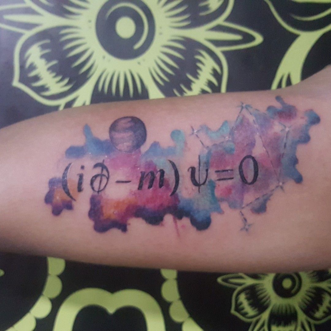 Tattoo uploaded by Daniela Alfonso • Ecuación de Dirac tattoo. • Tattoodo