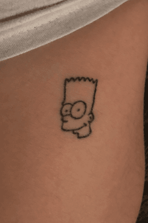 Small Friday the 13th Bart Simpson tatt. #minimalist #Simpsons 