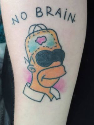 Homer Simpson No Brain Tattoo 