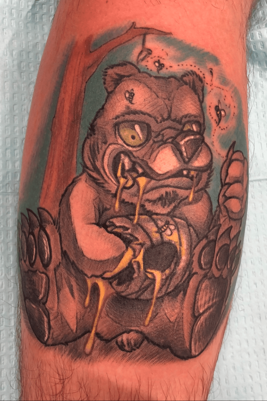 Pooh With Honey Pot Cartoon Tattoo  Done at Ink Wave Tattoo  Flickr
