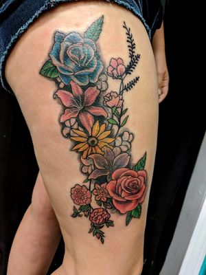 Floral thigh piece