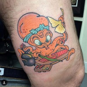 Tattoo by Craig Ridley #CraigRidley #sushitattoo #sushi #foodtattoo #food #Japanese #octopus #fish #oceanlife #Irezumi #seaweed #rice