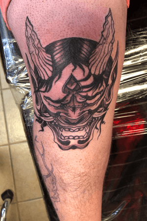Right knee hannya mask. Not colored yet 