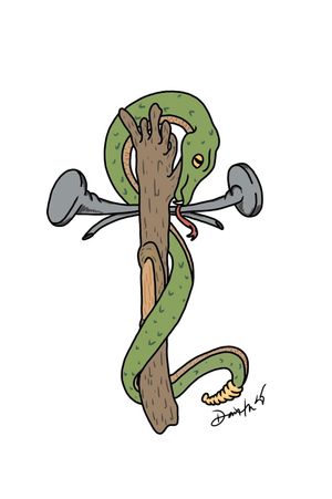 "Deuce Tree Deuce" I do digital art as well. Check my Instagram for more @tre_g3k... I thought this was cool #tattooideas #digitalart #snake #trees 