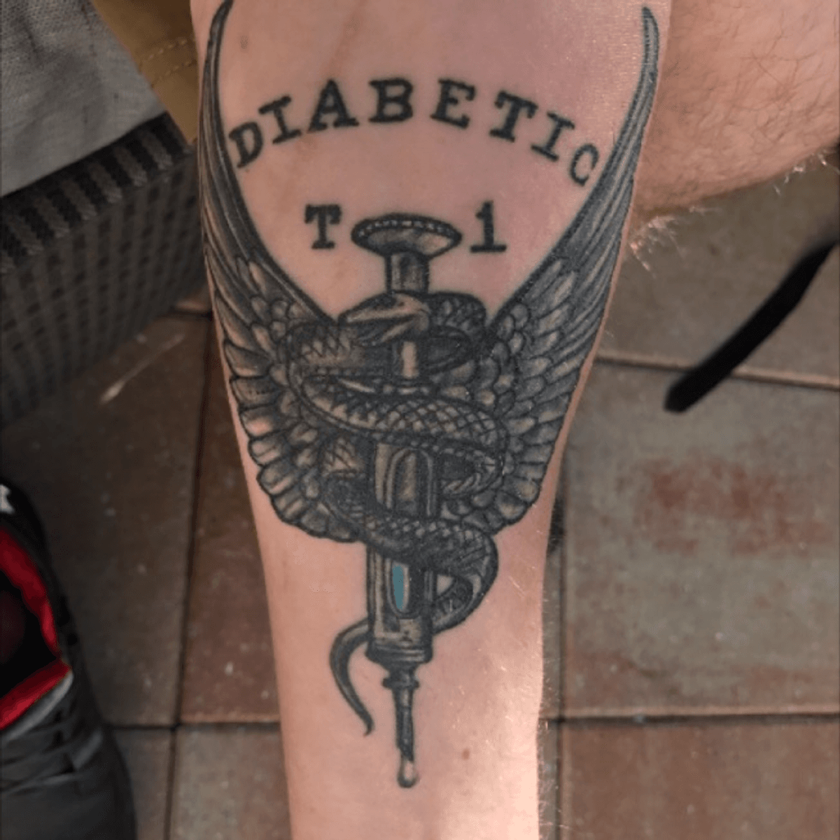 Tattoo uploaded by Josh Wallace • #medicalalert #diabetes #medical #wings # syringe • Tattoodo