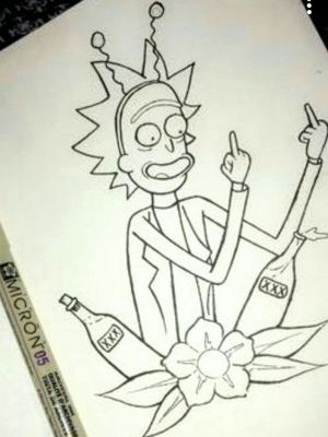 Rick Sanchez 👽 neotraditional piece done by me 