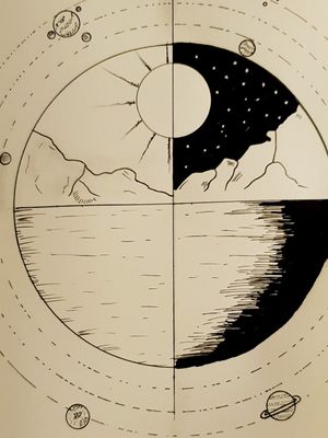 Night and day artwork that will look awesome as a tattoo. Design and artwork by Minnaard Art.