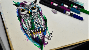 #watercolor #aqurela #owl #coruja #tattoosketch 