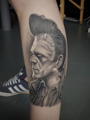 Healed Frankenstein tattoo I done the other week 