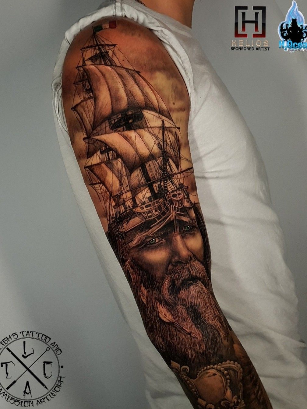 Poseidon done by Jason in Oskaloosa IA In the Flesh Tattoo  rtattoos