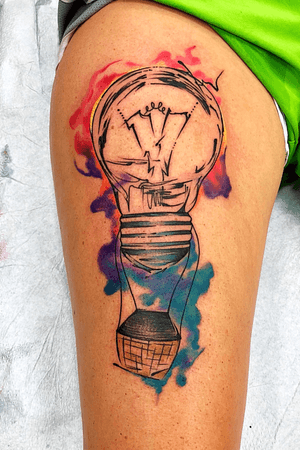 Fresh Ink : Abstract Watercolor Lightbulb/Hotairballoon