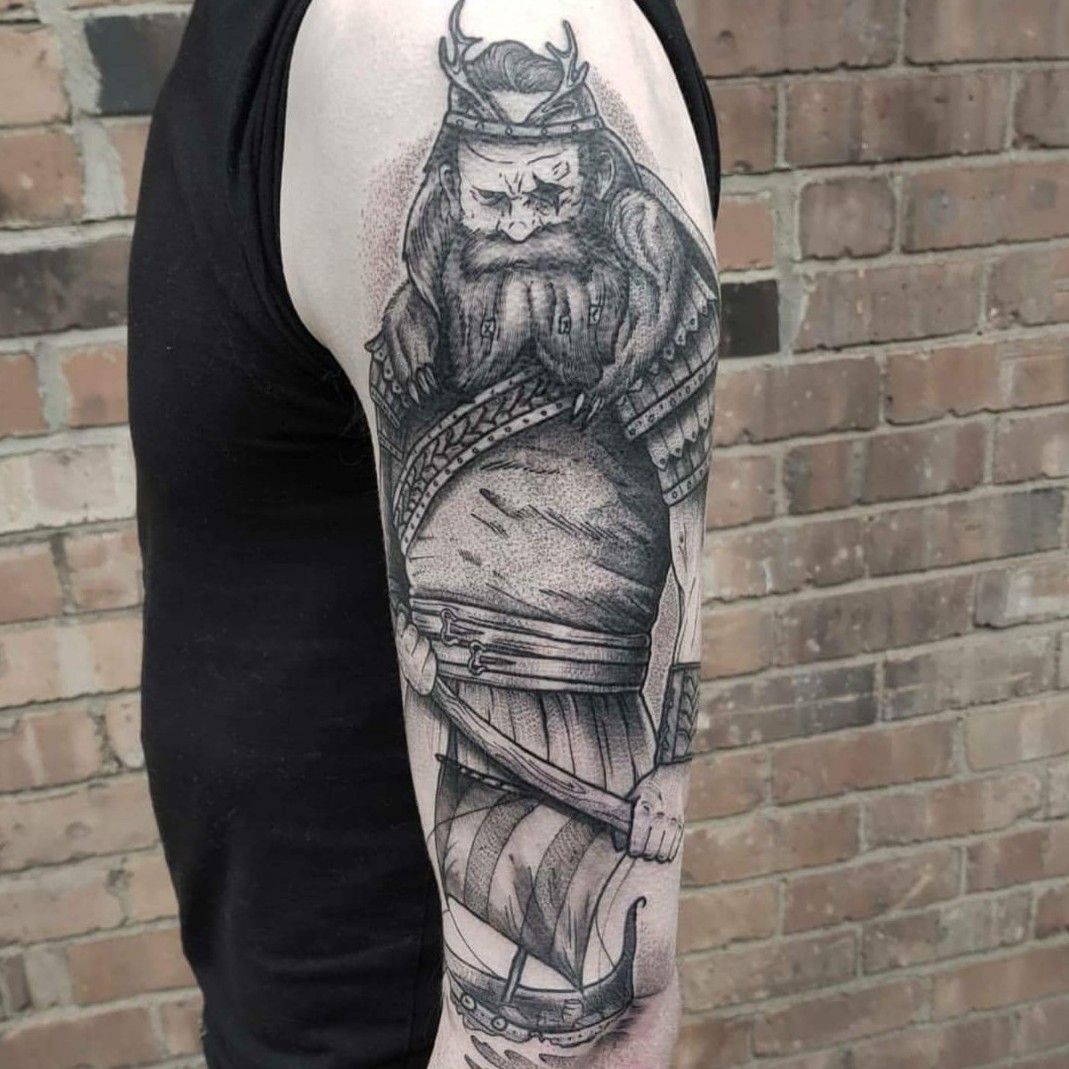 Odin Norse God Leg Tattoo  TATTOOGOTO