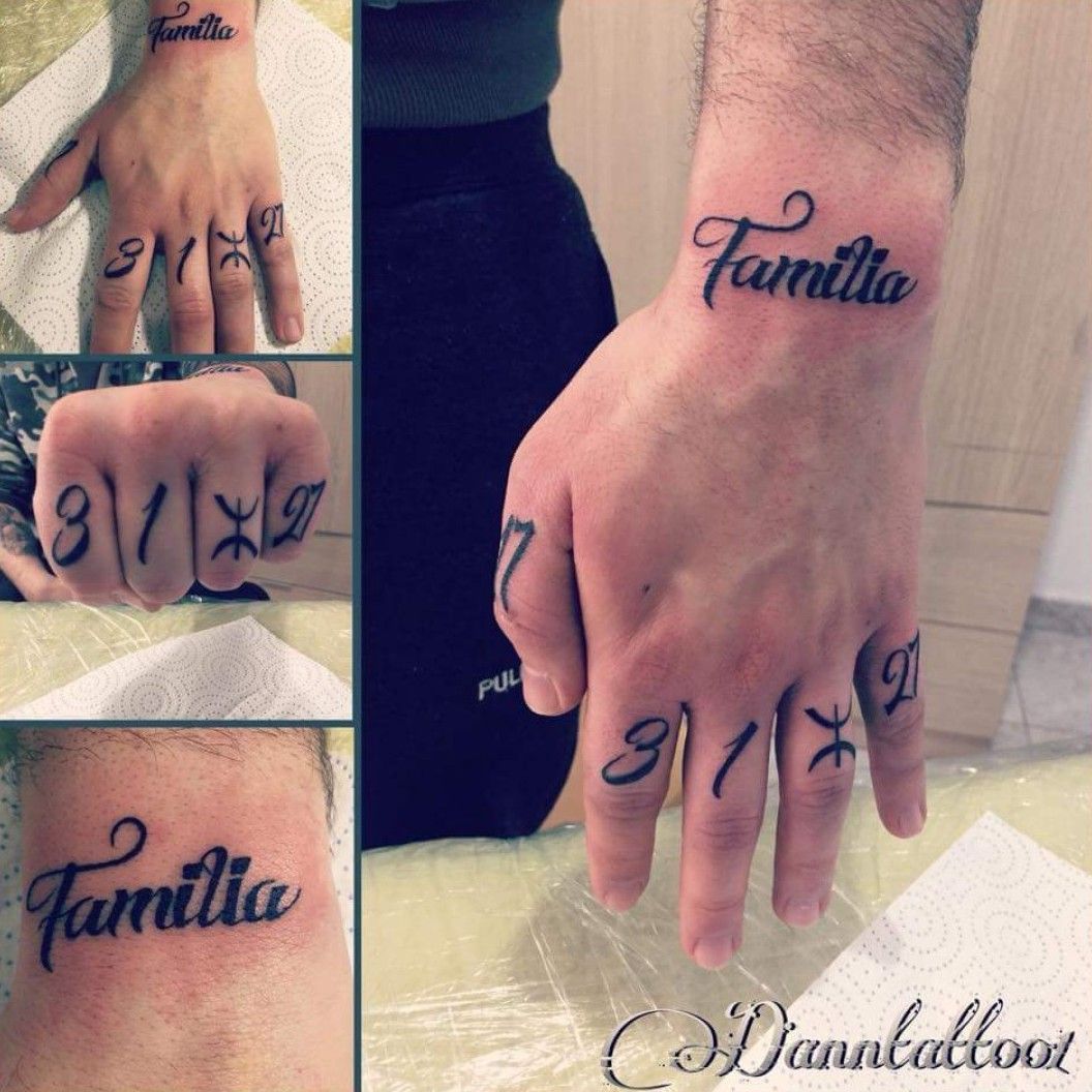 Tattoo uploaded by Dann Tattoo • #familia #family #amor #love  #tatuajefamilia #tatuajefamiliar #tattoofamily #familytattoo #numeros  #numero #number #numbers #tattoo #tatuaje #ink #tatuajededos #fingertattoo  #fingertattoos #tatuajemano #handtattoo ...