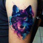 #colorful #wolftattoo #prettyink #cool #arm 