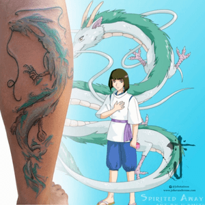 🎨BRUSHES🎨ABSTRACT🎨SPLASHES🎨PAINTINGS🎨-OPEN AGENDA SEPTEMBER 📒✏️📆-#hakuspiritaway 🐉 one of my favorites movies. Your first tattoo, Thanks Samu!!I did this piece completely freehand tattoo painting, what you think? 🤗"thanks for your trust in my hands"----------------#Johevanderone-Spanish artist, painter and tattooist based in Amsterdam! Check out my website www.johevanderone.com for an overview of my work.-Message me to: johetattoos@gmail.com