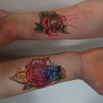 #tattoo #watercolor #rose #watercolorrose #sketch #sketchstyle #rainbow #freshlyinked #munich #fineline 
