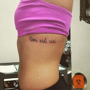 Veni Vidi Vici rib tattoo