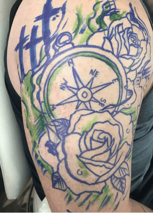 Roses with compass 