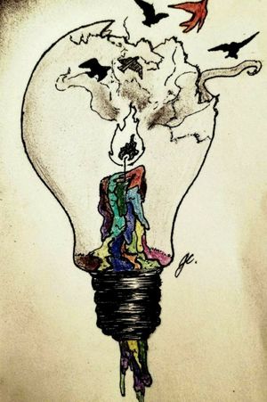 #sketch #coloredtattoo #lightbulb #idea