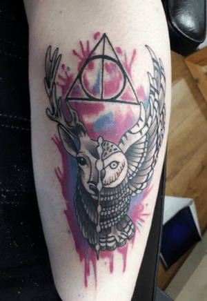 Harry Potter inspired calf tattoo