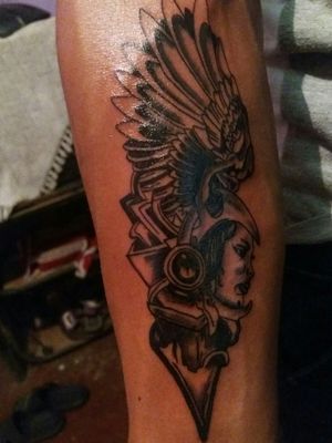 Native american...tattoo completed Halfbreed ink tattoo..
