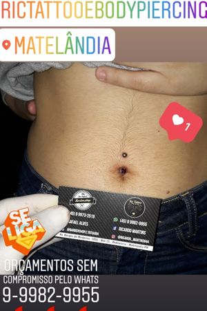 Piercing no umbigo, obrigado pela confiança!!!🔥🔥🔥