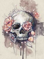 #watercolortattoo #rosesandpearls #skull