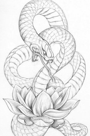 #snaketattoo #lotusflower 