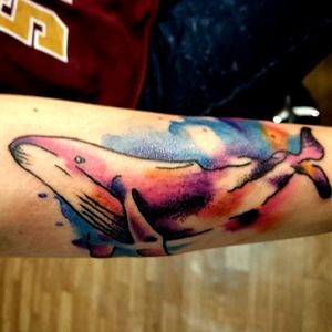 Watercolor whale #shtoportattoo #watercolortattoos #watercolor #whaletattoos #colortattoos #tattooapprentice #tattoo #dnipro #dnepr #ukrainetattoo #ukraine 