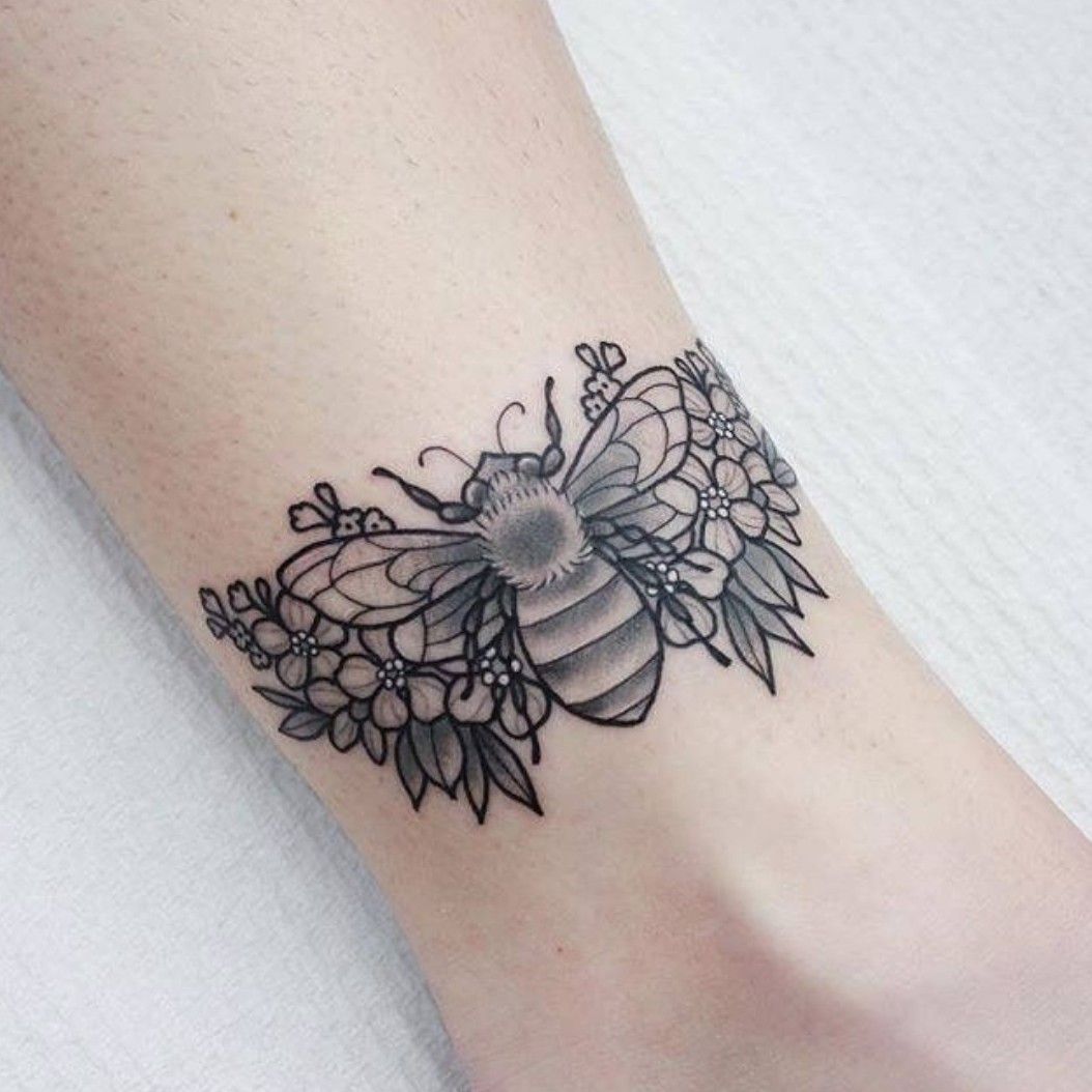 bee tattoo wrist