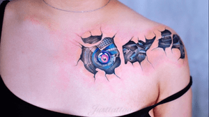 Tattoo by Momo tattooist. Guangzhou Tattoo - #Justtattoo #GuangzhouTattoo #OriginalTattoo #TattooManuscript #TattooDesign #TattooFemaleTattooist  #robottattoo #robot #realism #realismtattoo #mechanicaltattoo #mechanicals #mechanical 