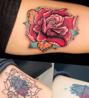 Cover up realized with a new school roses
