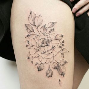 Flower tattoo - thigh