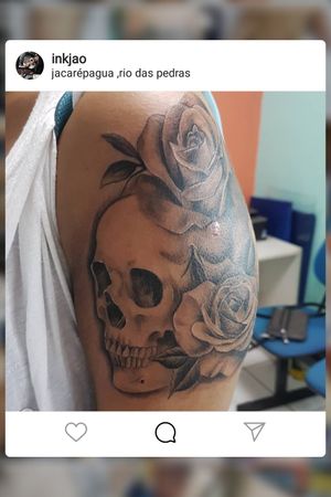 #tattoo #caveira #skull #ink #inkjao #realismo #pretoecinza #copacabana #rj 