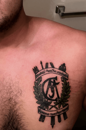 A tattoo that represents my love for Real Madrid. My second piece. 