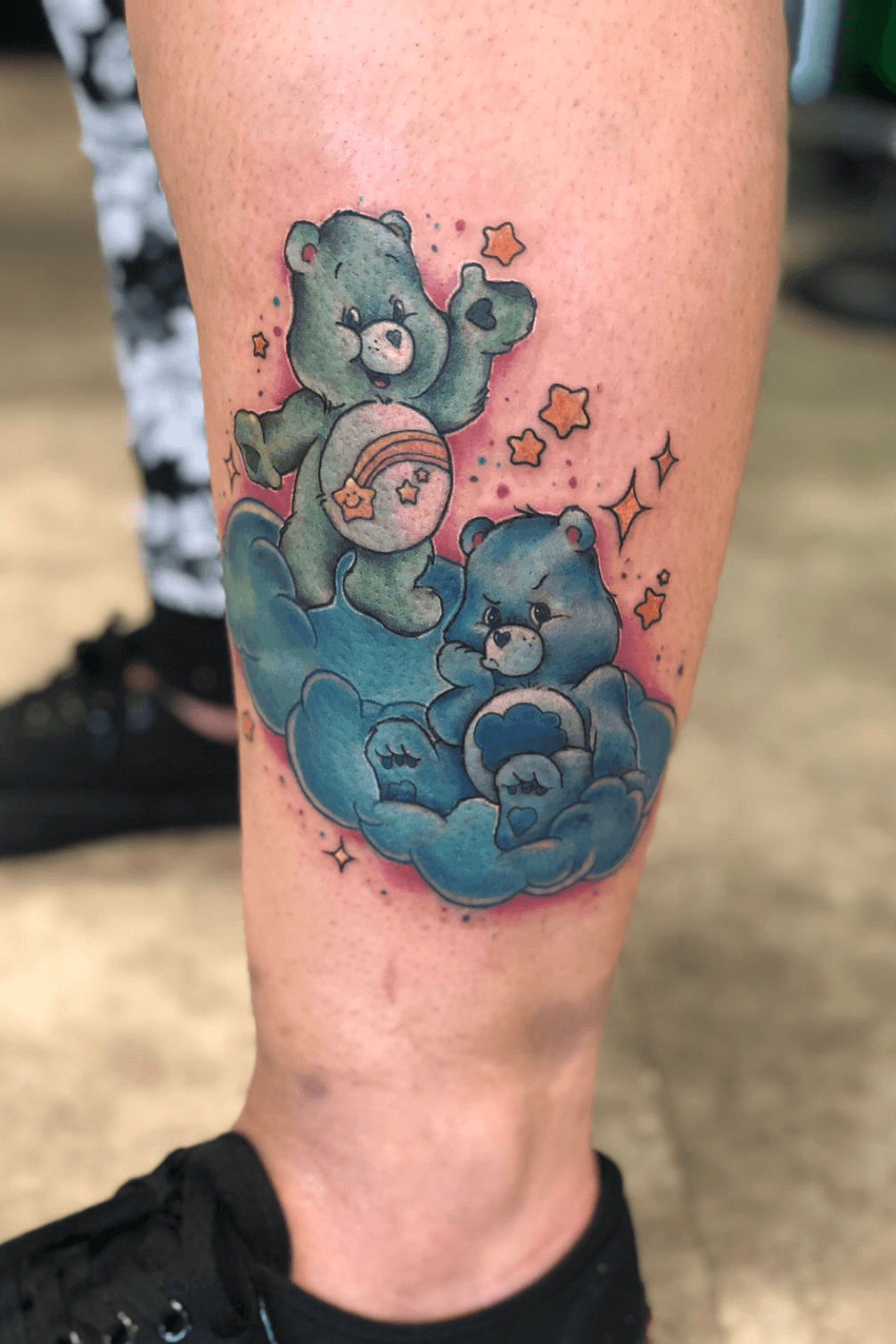 Little Grumpy Bear cover up done by  Golden Ink Tattoo  Facebook